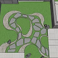 Tranquil Karesansui Garden Design With Stone Path Gravel Layout And Moss Covered Rocks