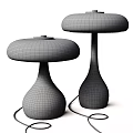 Modern Table Lamps With Wooden Base And Transparent Glass Shade Design
