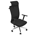 Black Mesh Office Chair With Ergonomic Backrest Armrests And Swivel Wheels