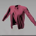 Stylish Pink Knitted Cardigan With Open Front And Button Design 3d model