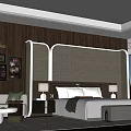 Luxurious Hotel Guest Room Interior With King Size Bed And City View Windows