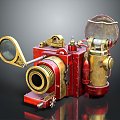 steampunk camera antique camera mechanical camera industrial camera 3d model