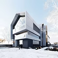 Building of Sales Office 3d model