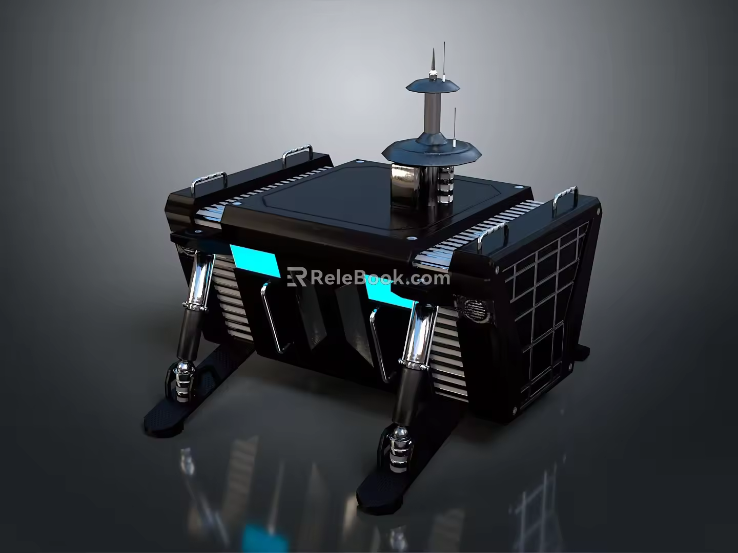 bulletproof vehicle mobile command station mobile command center sci-fi chariot 3d model
