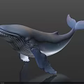 Blue Whale Toy With Shiny Surface And Star Patterns On Dark Background