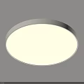 Modern White Round Ceiling Light Mounted on Gray Ceiling with Bright Illumination 3d model