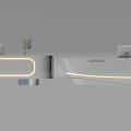 Modern Reception Desk With Sleek Design TASHEN MIA Logo And Decorative Plants