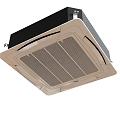 Ceiling Mounted Air Conditioner Fan With Black Beige Grille And Modern Design