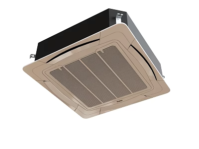 Ceiling Mounted Air Conditioner Fan With Black Beige Grille And Modern Design 3d model