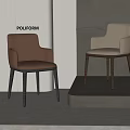 Modern Minimalist Leather Dining Chairs In Brown And Beige With Wooden Legs