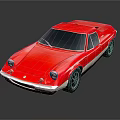 Red Classic Sports Car With Retro Design And Sleek White Accent Body