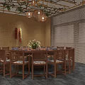 Restaurant Interior Layout With Dining Tables Seating And Open Dining Space 3d model