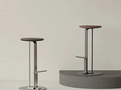 Modern Bar Stools With Metal Frames And Round Seats For Contemporary Kitchen Bar Area 3d model