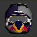 SHARK Motocross Helmet Featuring Red Bull Logo And Protective Goggles Design