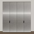 Modern Gray Wardrobe With Sleek Multiple Doors And Textured Surface Design 3d model