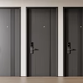 Modern Security Doors With Dark Gray Vertical Stripes Door Handles And Secure Locks