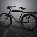 Classic Black Bicycle With Rear Rack And Retro Design In Studio Lighting