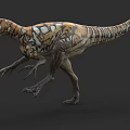 Vibrant Patterned Reptile Dinosaur With Open Mouth Extended Limbs And Detailed Skin Texture