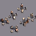 Outdoor Leisure Chairs Arranged With Round Tables For Relaxing Gatherings With People Sitting