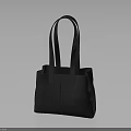 Gray Leather Handbag With Double Handles And Minimalist Design For Daily Use