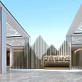 Spacious Modern Hotel Lobby Interior With High Ceiling Glass Roof And Geometric Decor