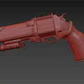 Modern Tactical Revolver With Scope Textured Grip And Metallic Design Details