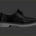 Classic Black Leather Lace Up Shoes With Thick White Edge Sole For Daily Wear