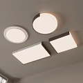 Modern Four Round And Square Ceiling Lights For Indoor Living Room Interior Design