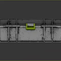 Heavy Duty Storage Box with Grid Pattern Surface and Green Locking Latch