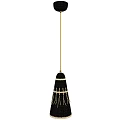 Bohemian Black Macramé Chandelier With Tassel Fringe And Gold Accent For Home Interior