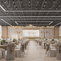 Wedding Banquet Hall Birthday Banquet Hall Factory Banquet Hall Revolving Round Table Stage Beautiful Chen 3d model