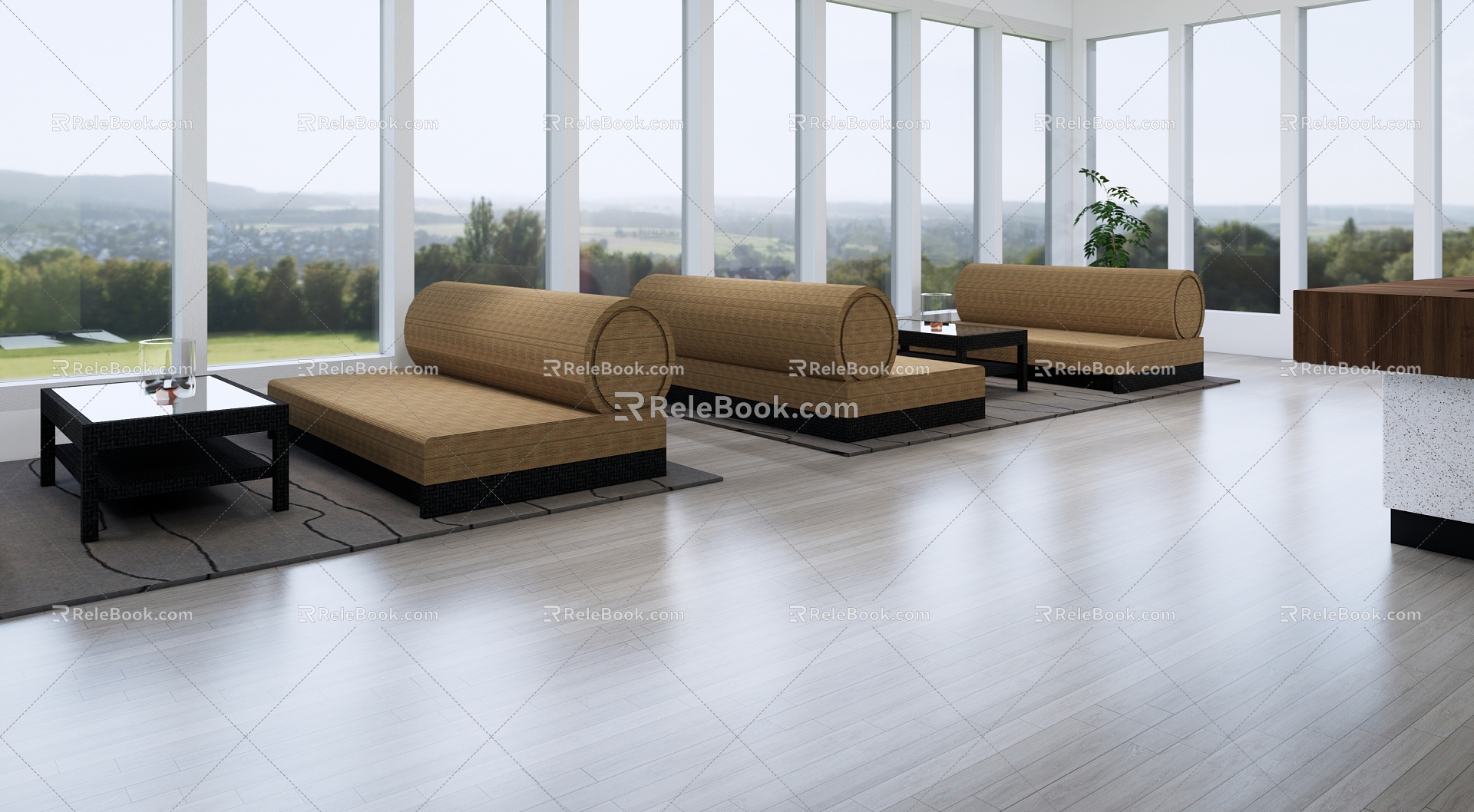 Modern Reception Area Sofa 3d model