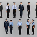 Group of People Wearing Different Police Uniforms With Various Styles And Colors