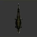 Realistic Crocodile Reptile Model With Detailed Scales Open Mouth And Textured Skin