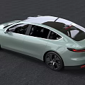 Light Green Electric Sedan With Modern Design Panoramic Sunroof And Black Wheels