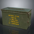 Green Metal Storage Box For Household Items Featuring 50 CAL Ball M33 Tracer M17