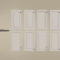 Poliform White Wardrobe Doors Arranged On Beige Background With Modern Design 3d model