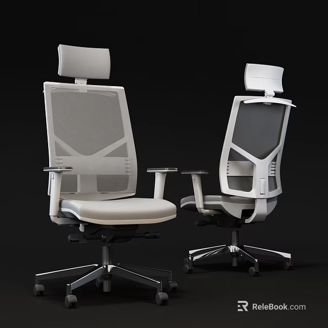 Ergonomic Office Chair With Breathable Mesh Back Adjustable Headrest And Comfortable Seat 3d model 