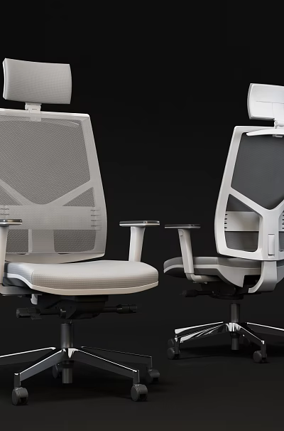 Ergonomic Office Chair With Breathable Mesh Back Adjustable Headrest And Comfortable Seat 3d model