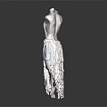 Elegant Women's Light Blue Sleeveless Dress With Fringe Hem And Waist Detail