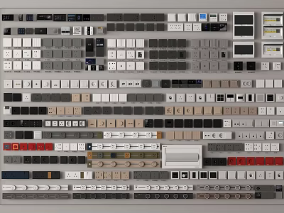 Modern Switch Panels In Various Colors Different Designs And Multiple Styles For Home 3d model