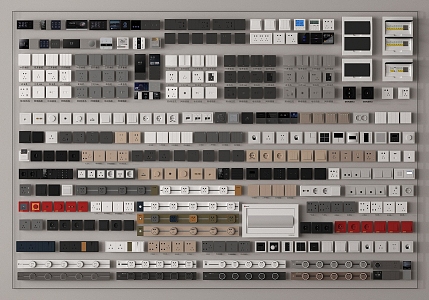 Switch socket modern switch socket combination rail socket strong weak box intelligent switch panel 3d model
