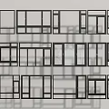 Various Black Frame Window And Door Designs With Different Structures Layouts 3d model