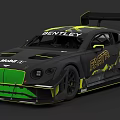 Bentley Racing Car With Black Body Green Yellow Accents FAST 8 And Mobil 1 Logo