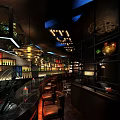 Modern Bar Interior Design With Bar Counter Wine Racks And Pendant Lighting