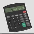 Black Calculator With Green Screen Showing 93 Green Plus Key Numeric Keypad And Function Buttons 3d model