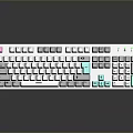 Modern White Keyboard With Pink And Teal Accent Keys For Daily Use