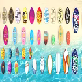 Colorful Surfboard Play Equipment With Various Designs For Water Recreational Fun