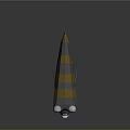 Low Poly Fish With Blue Yellow Gray Stripes Light Blue Fins Tail And White Eyes
