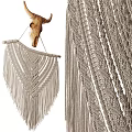 Handmade Macramé Wall Hanging With Fringe Design For Bohemian Home Decor